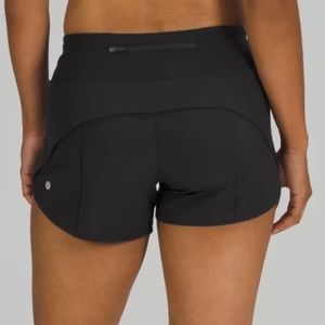 Lululemon Black Mid-Rise Lined Speed Up Short